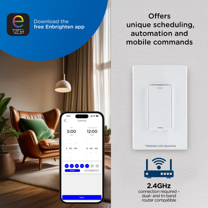 Enbrighten Pro Smart Dimmer Light Switch, Matter, Door, Countdown, MyBright