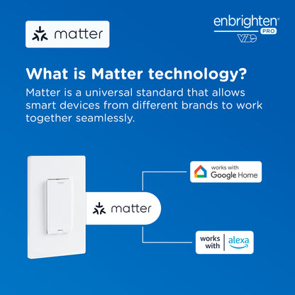 Enbrighten Pro Smart Dimmer Light Switch, Matter, Door, Countdown, MyBright