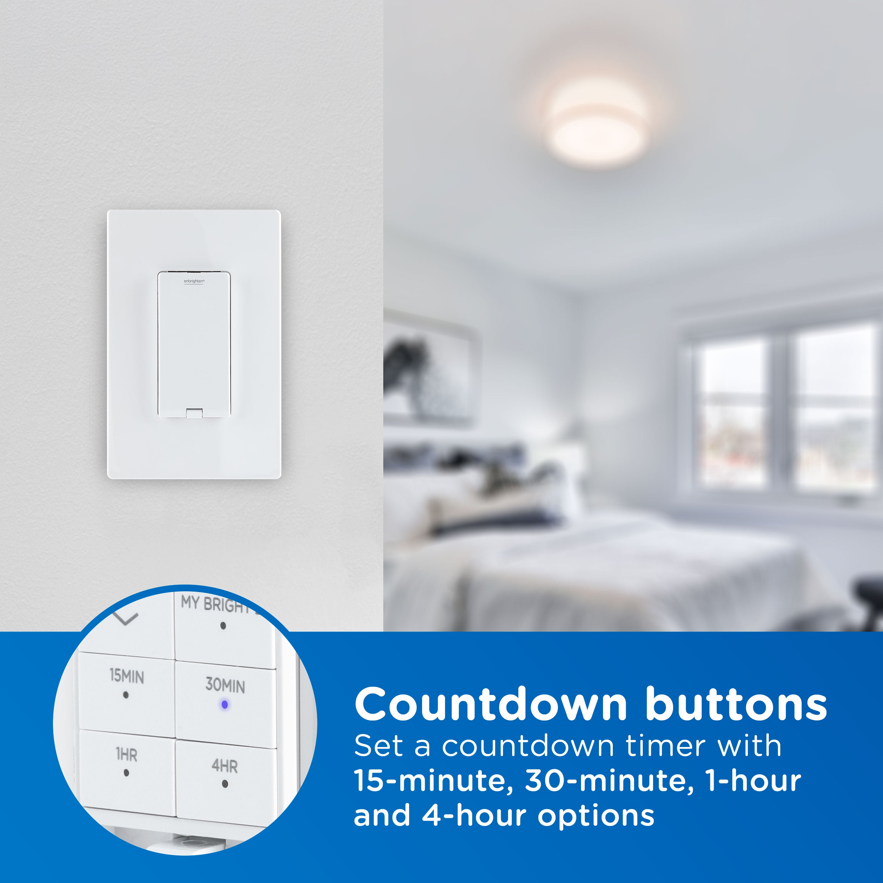 Enbrighten Pro Smart Dimmer Light Switch, Matter, Door, Countdown, MyBright