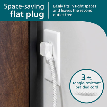 Philips Surge Protector, 6OL, 1 USB-A, 1 USB-C, 12W, 945J, 3ft., White