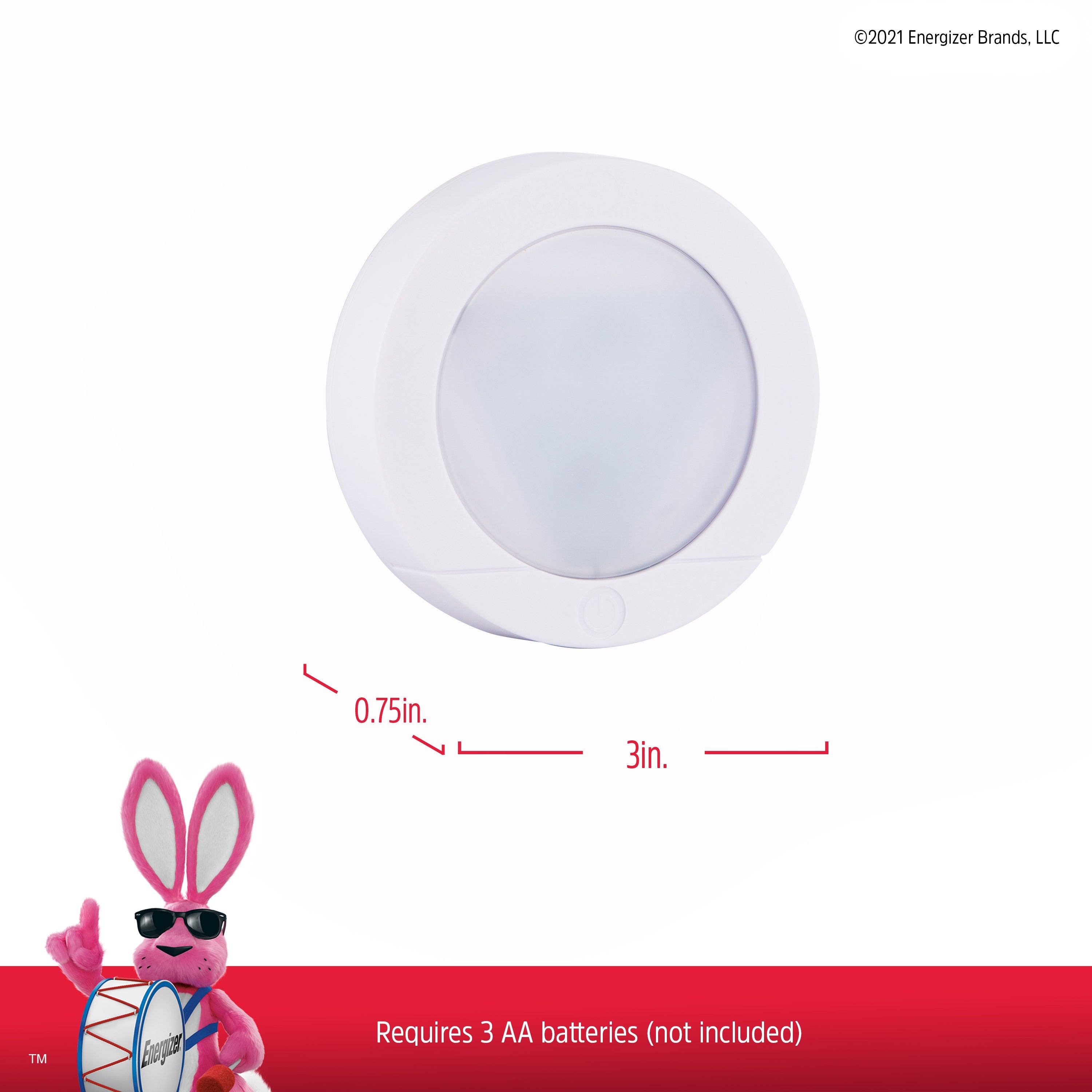 Energizer Battery Operated LED Tap Puck Light, White