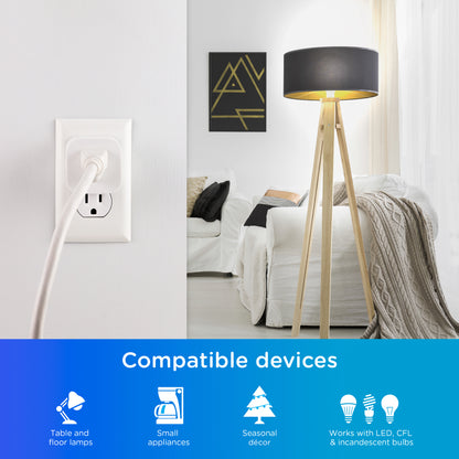 Enbrighten VIBE Indoor Single-Outlet Wi‑Fi Matter Smart Plug, 4 Pack