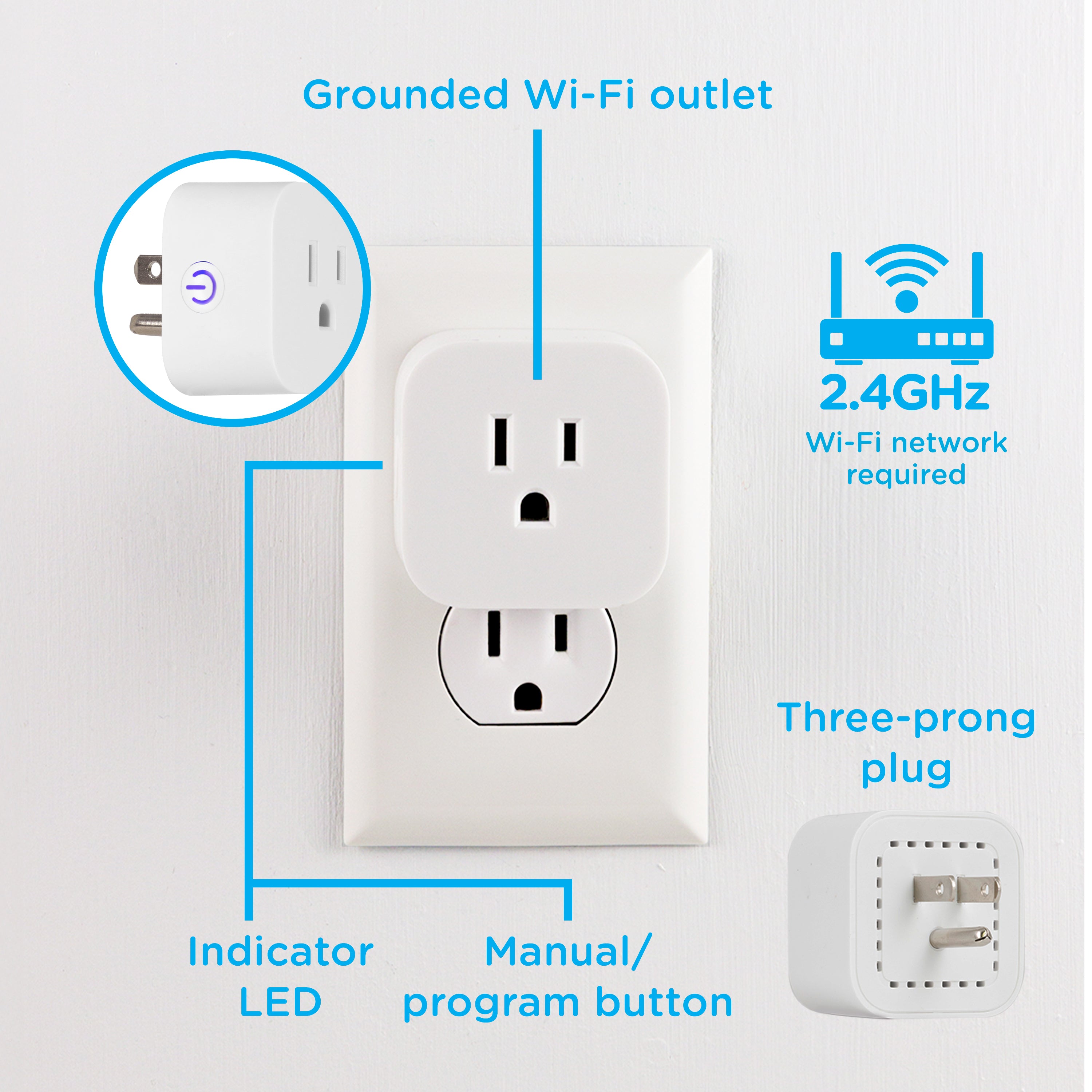 Enbrighten VIBE Indoor Single-Outlet Wi‑Fi Matter Smart Plug