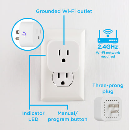 Enbrighten VIBE Indoor Single-Outlet Wi‑Fi Matter Smart Plug, 4 Pack