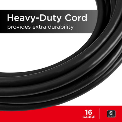 UltraPro 1-Outlet 25ft. Outdoor Extension Cord, Black