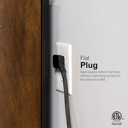 GE UltraPro 10-Outlet Surge Protector with USB, 3540J, 2 USB-A Ports, 2.4A, 12W, 4ft. Braided Cord, Black