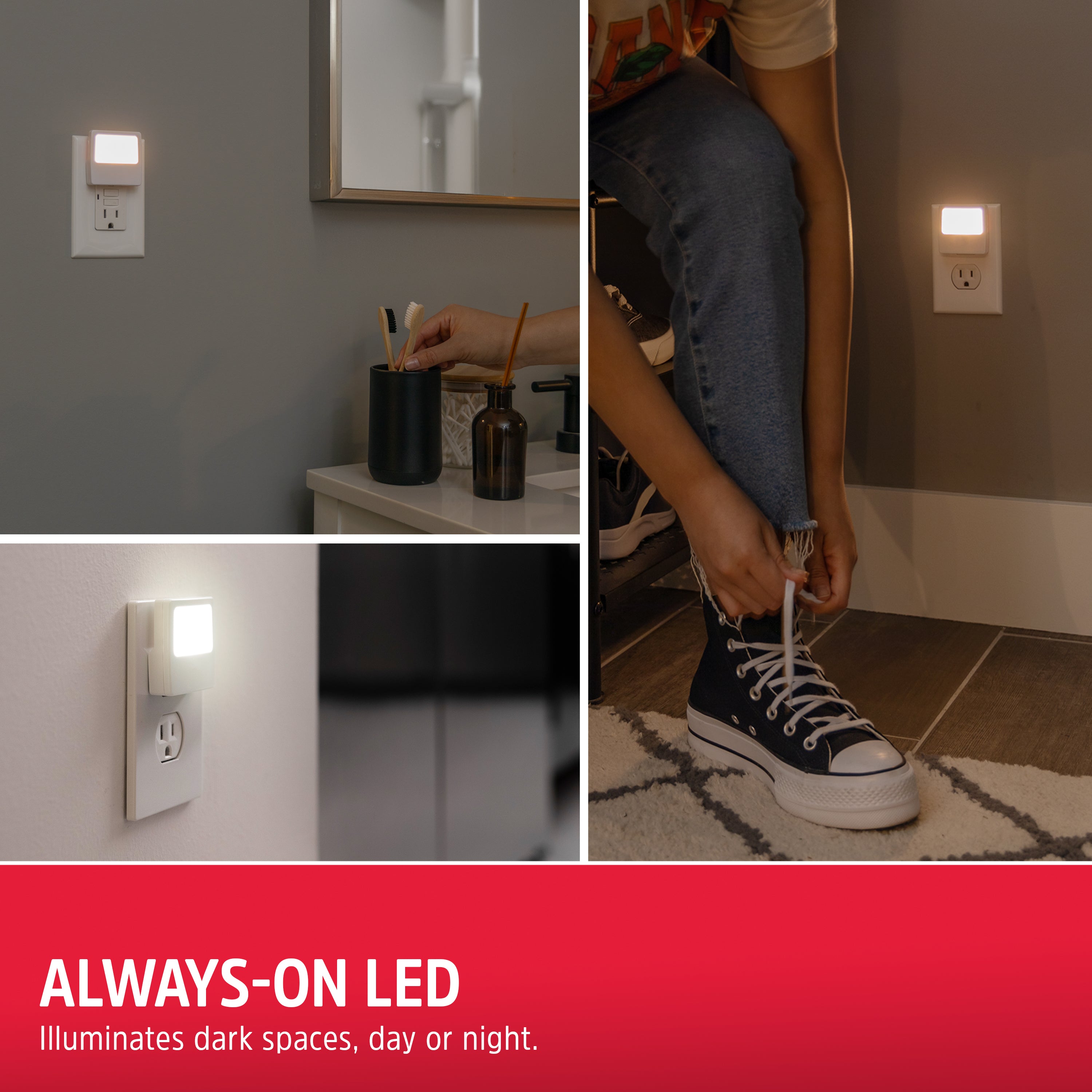 Energizer White Always-On LED Night Light, 2 Pack