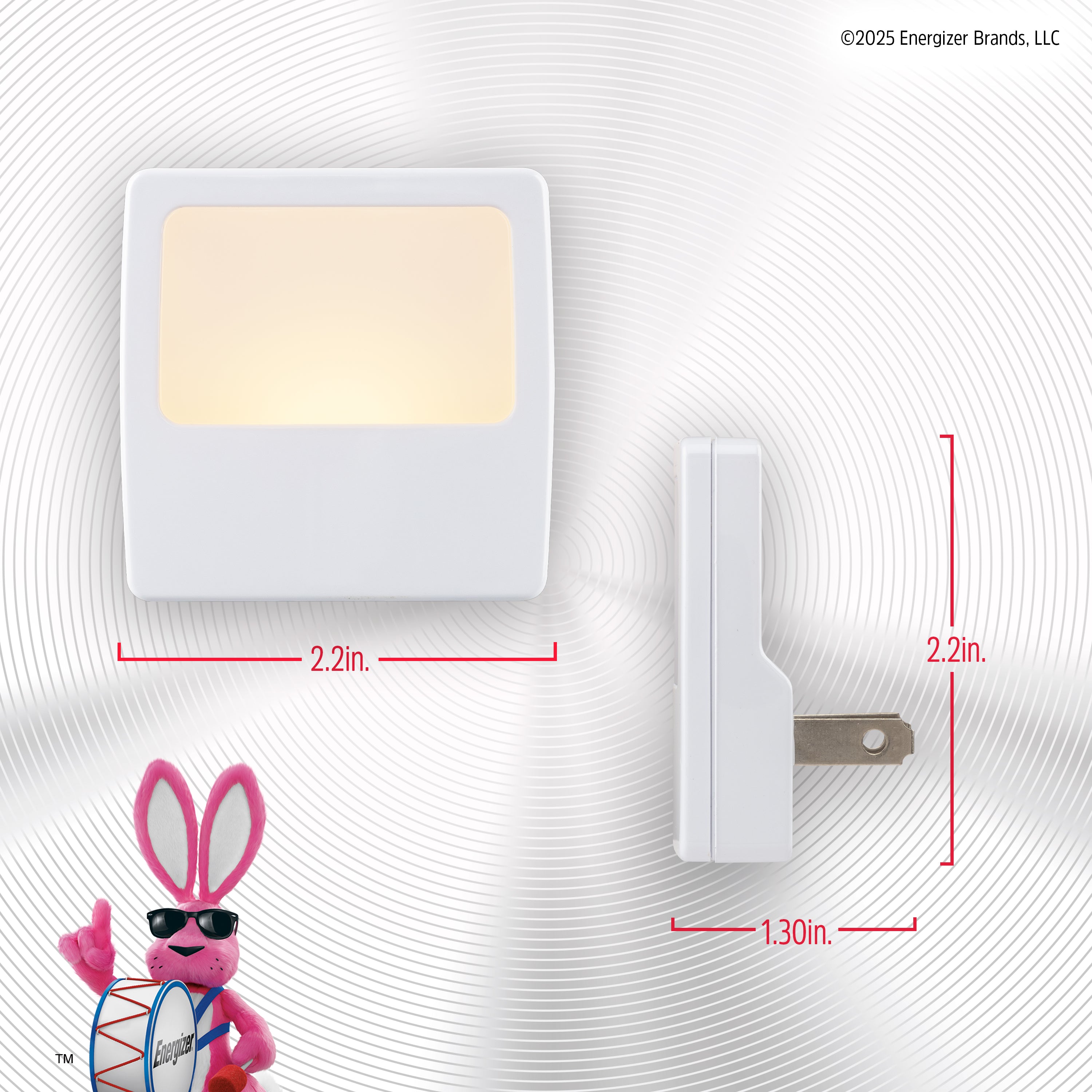 Energizer White Always-On LED Night Light, 2 Pack