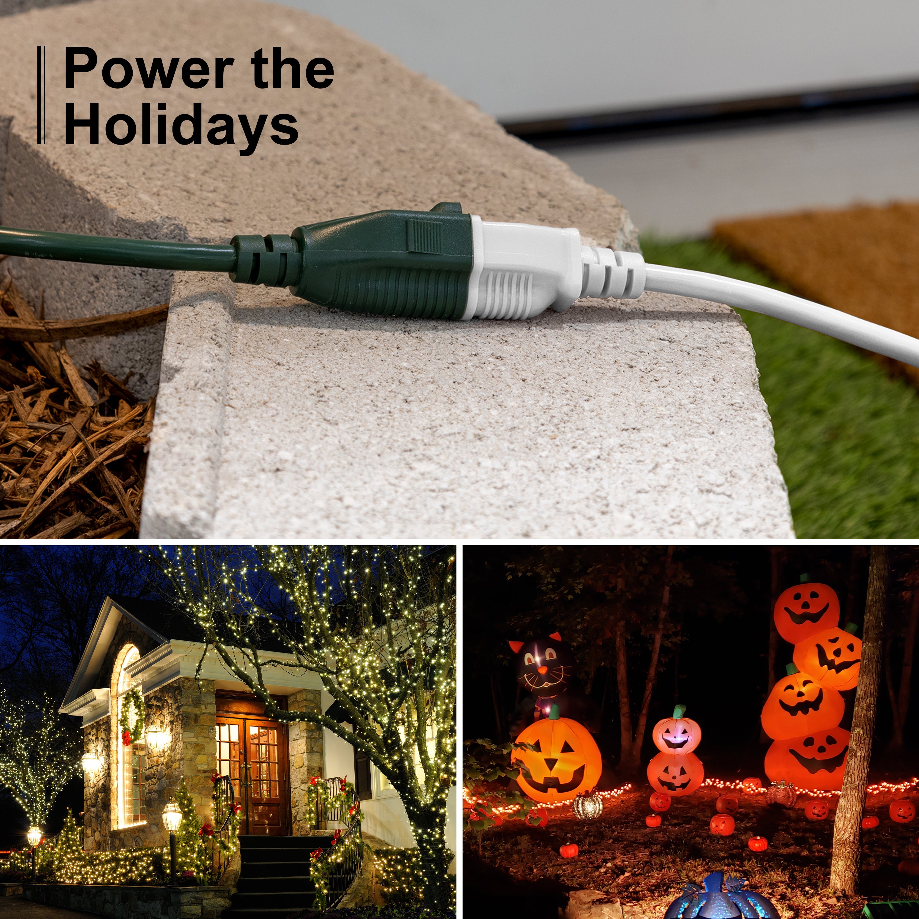 GE 1-Outlet Grounded Extension Cord, Outdoor, 20ft., 16AWG, White