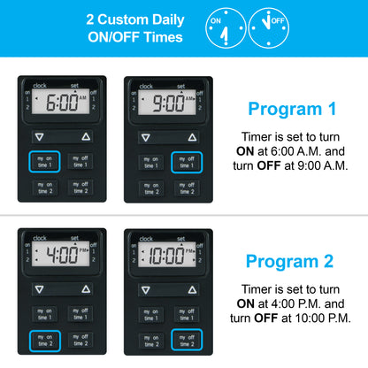 GE-branded myTouchSmart SimpleSet 1-Outlet Outdoor/Indoor Digital Plug-in Timer