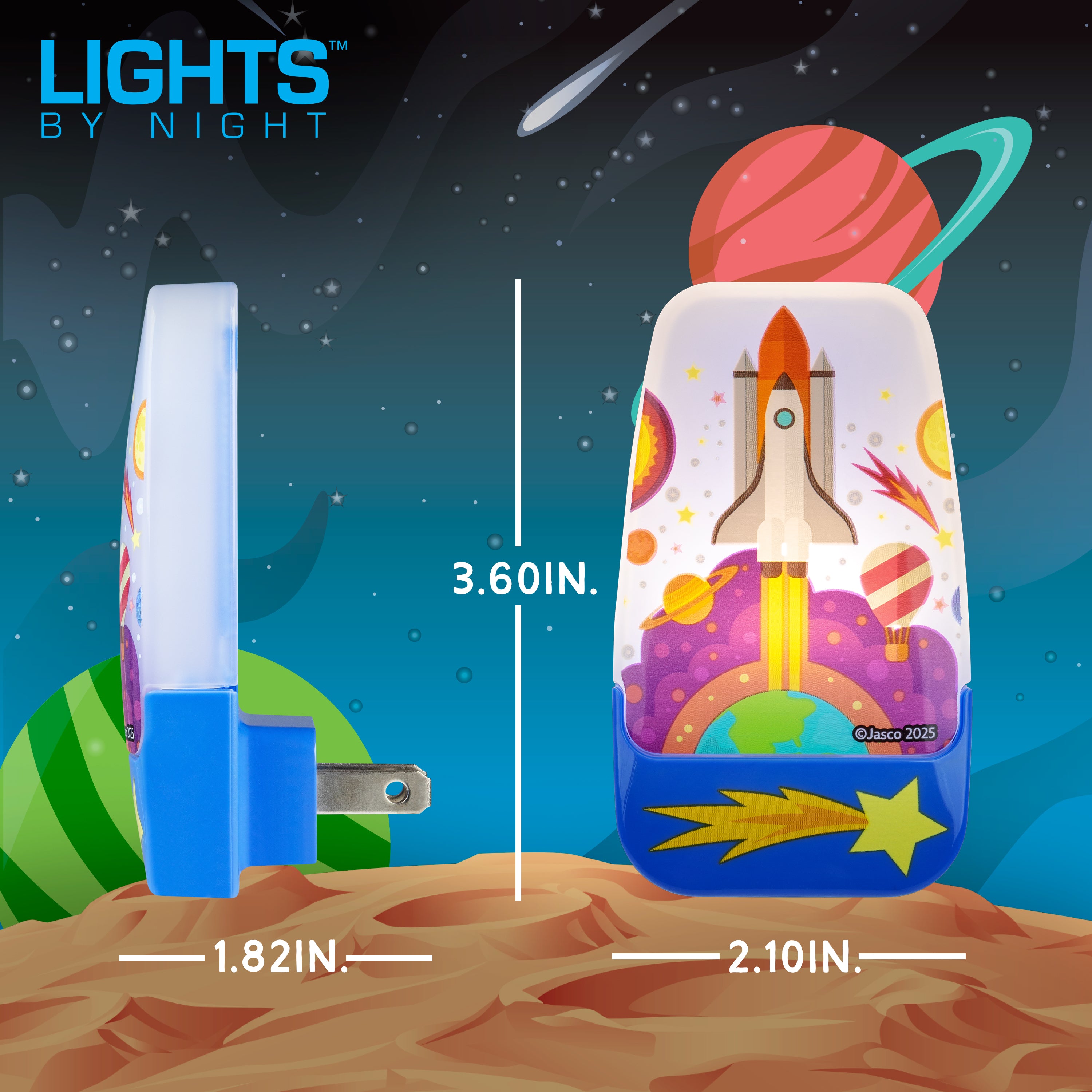 Lights By Night Space Night Light for Kids Plug in