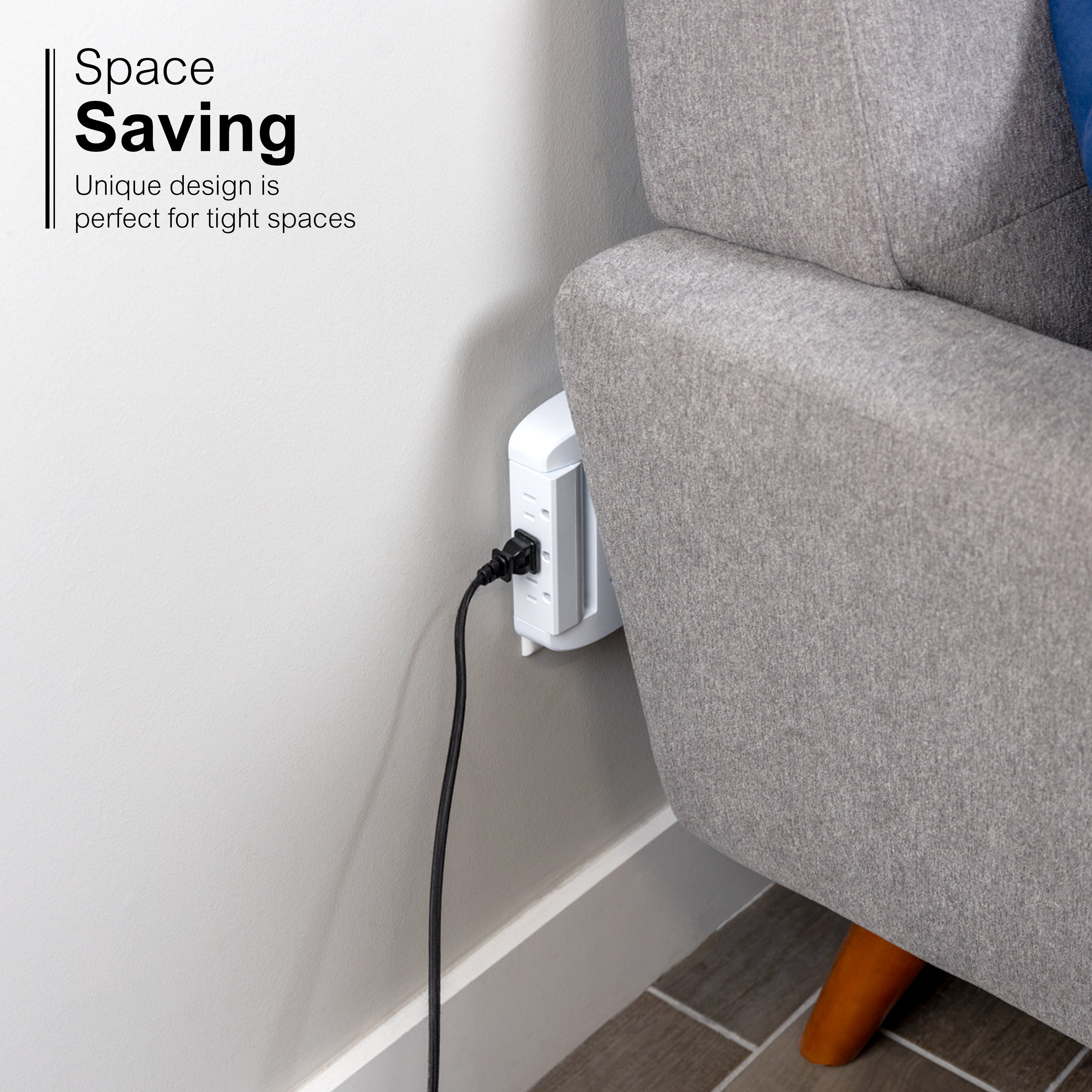 GE-branded UltraPro 6-Outlet Swivel Surge Tap, 980J, White