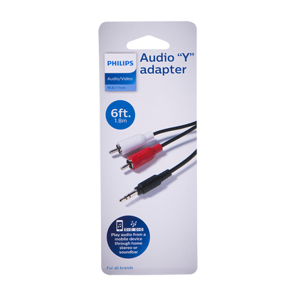Philips 6 ft. Audio "Y" Adapter, Black