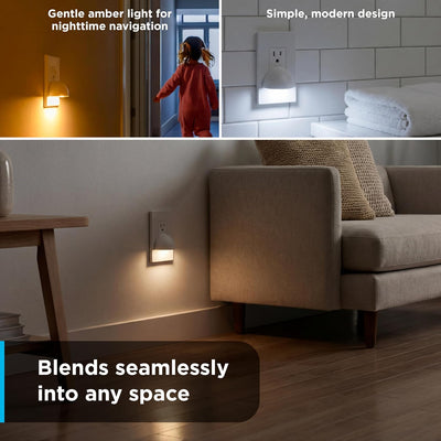 GE SleepLite Plug in Night Light with Dusk to Dawn Sensor, 4 Pack