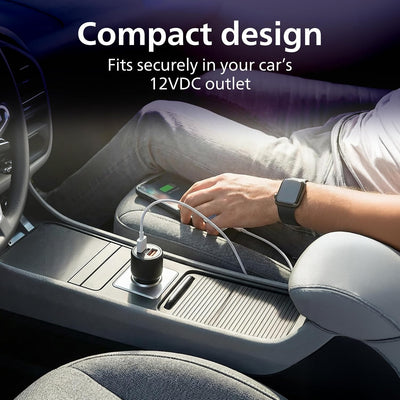 Philips Dual USB Car Charger USB-A and USB-C