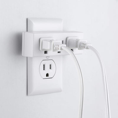 Philips Grounded 3-Outlet Tap, White, 4pk