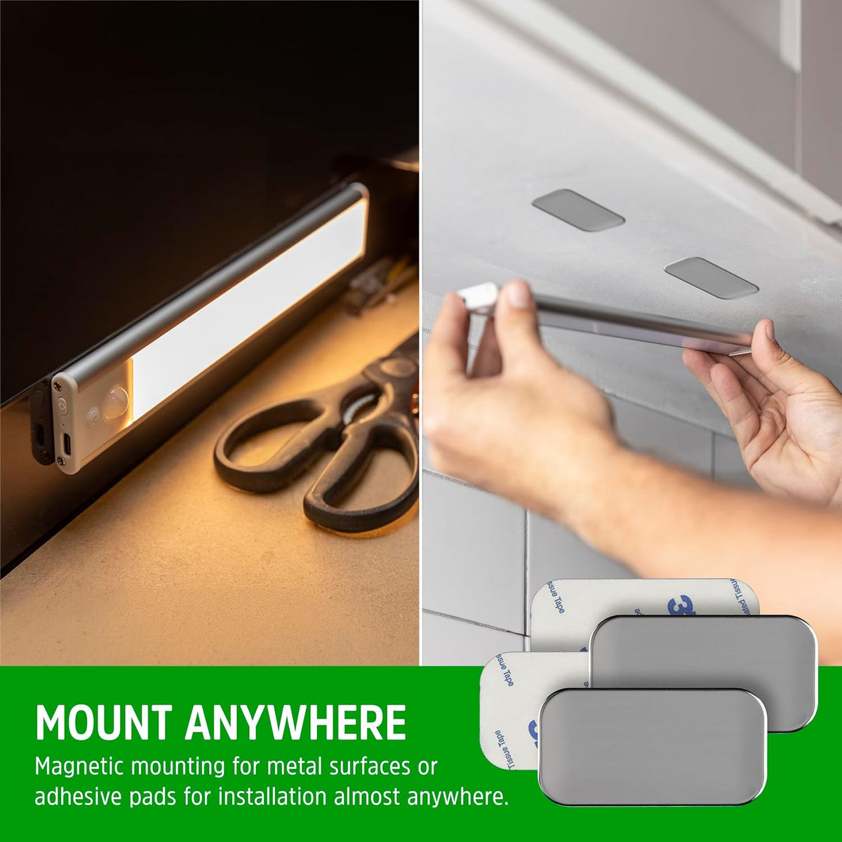 Energizer 9.5 inch Motion Sensor Rechargeable Under Cabinet Lighting 2 Pack