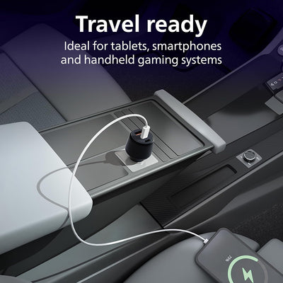 Philips Dual USB Car Charger USB-A and USB-C