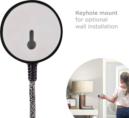 Cordinate Tabletop Switch with Braided Cord, Black, 2pk