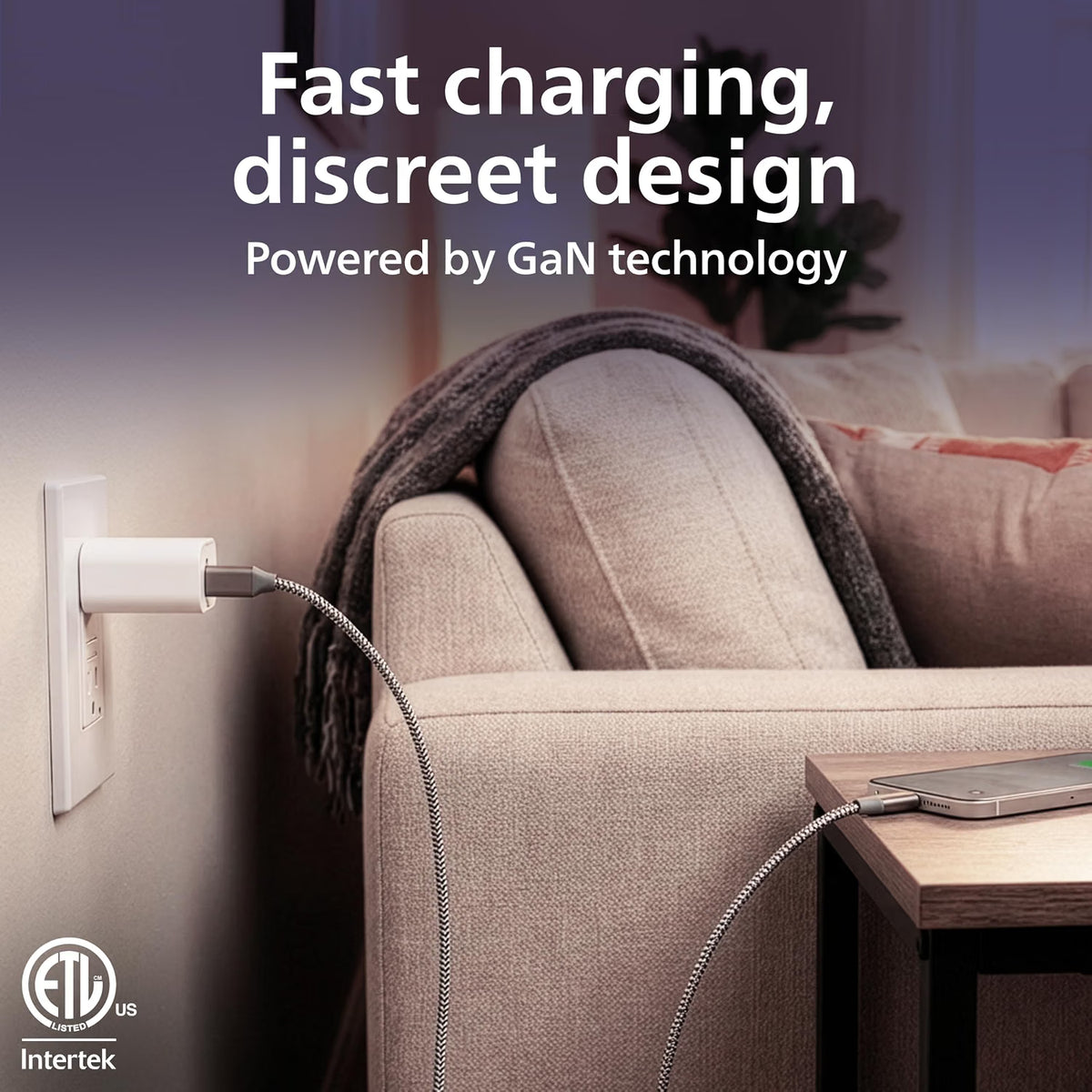 Philips USB-C and USB-A Rapid Charger with GaN technology and Power Delivery, 30W