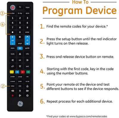 GE-branded UltraPro 4-Device Universal Replacement Samsung Remote+