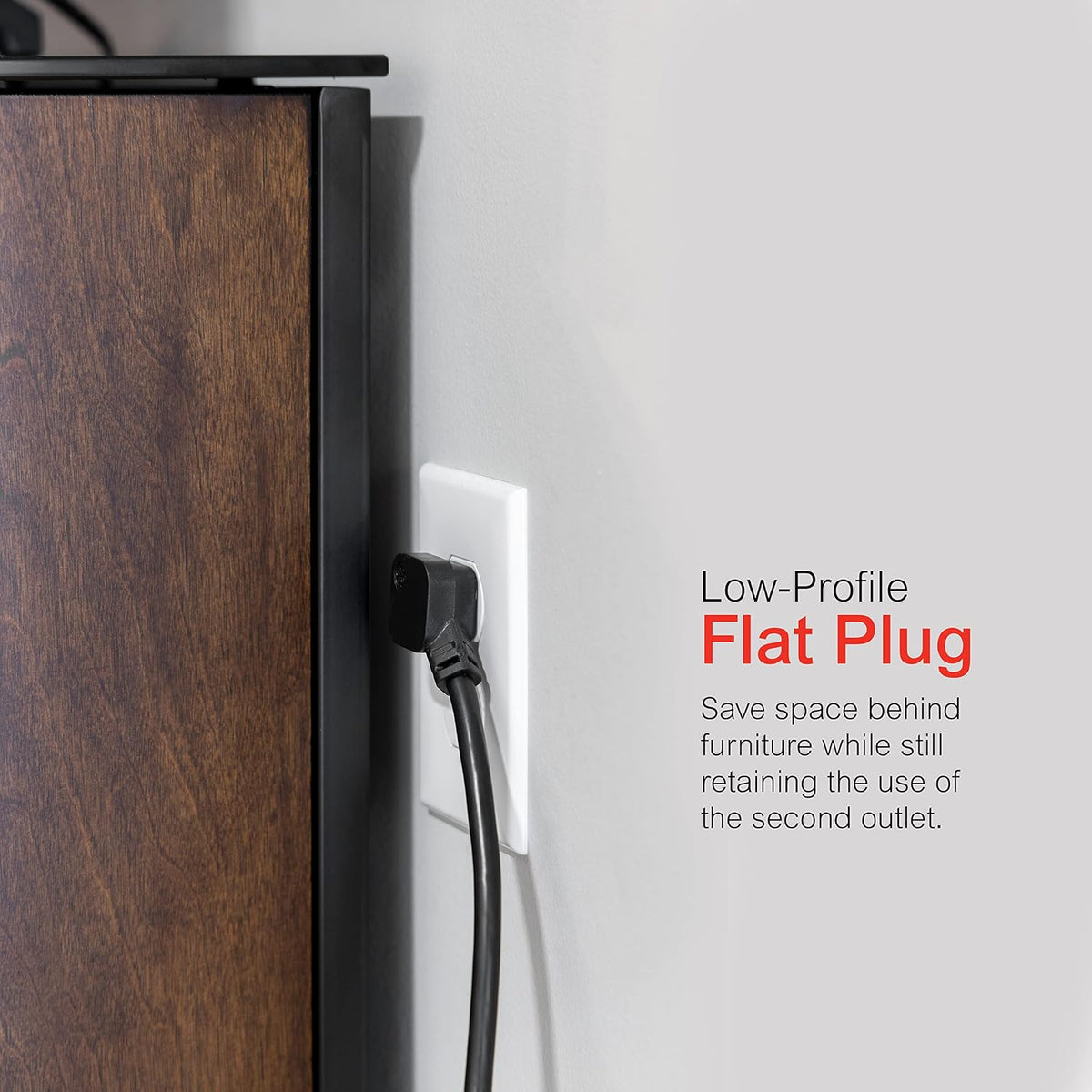 GE 6-Outlet Surge Protector, 1500J, 8ft. Black