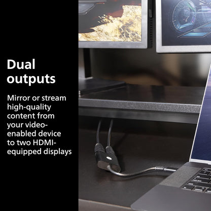 GE-branded USB-C to 4K HDMI Dual-Display Adapter