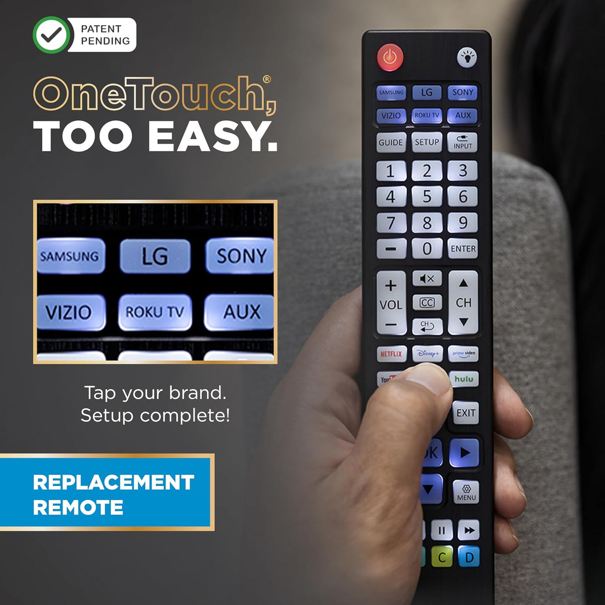 UltraPro One-Touch Replacement Remote, 2-Device, Backlit