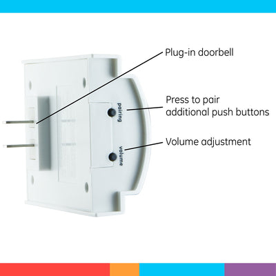 GE Plug-In 8-Chime Wireless Door Chime Kit, White
