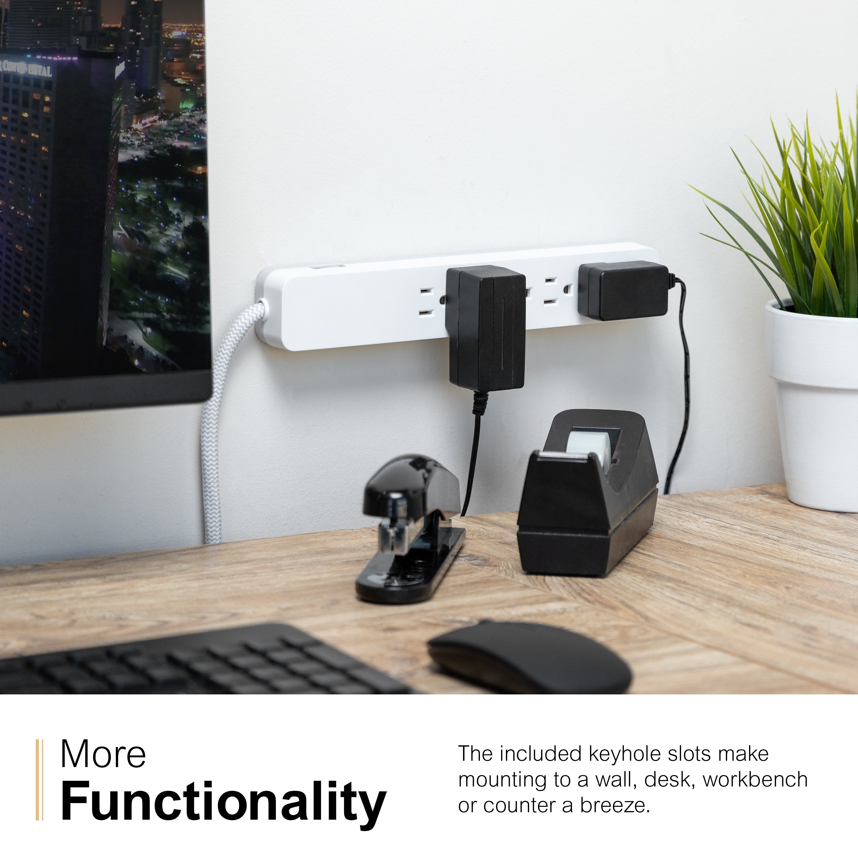GE-branded 6-Outlet Surge Protector, 1560J, 10ft. White