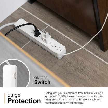 GE-branded 6-Outlet Surge Protector, 1560J, 10ft. White
