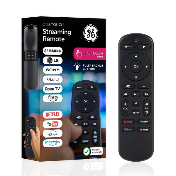 GE OneTouch Replacement Remote Control, Backlit, Black
