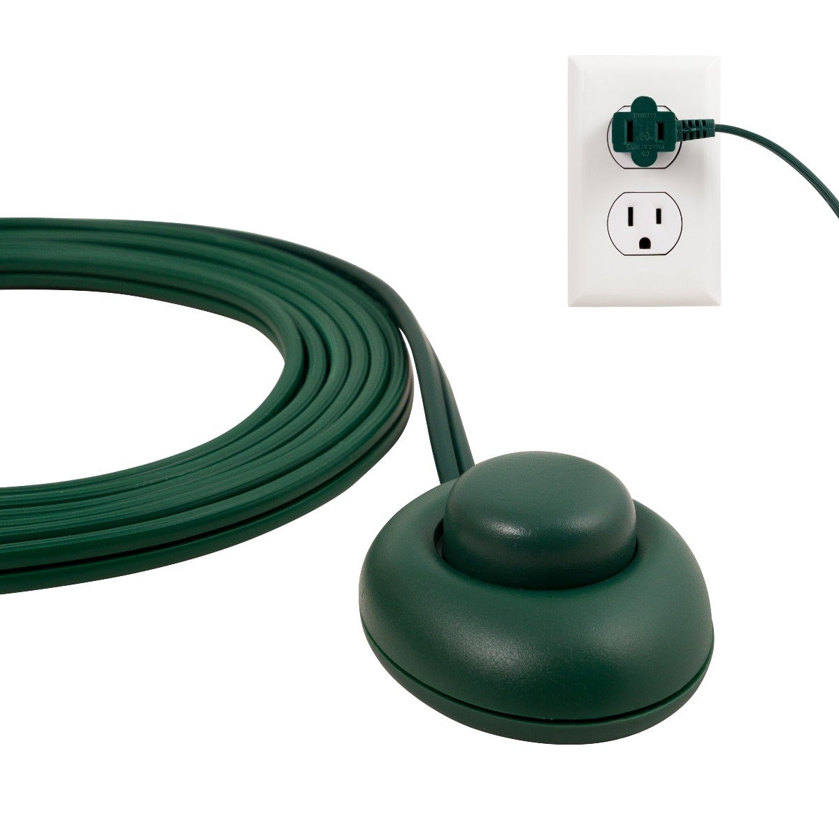 Philips 1-Outlet 9ft. Extension Cord with Foot Switch, Green