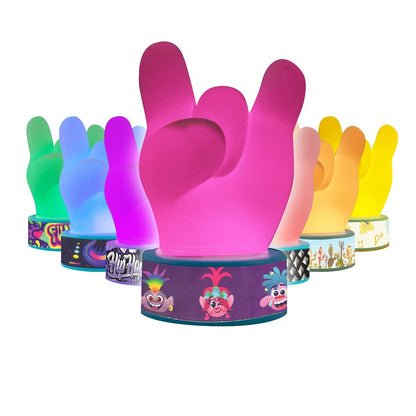 Trolls World Tour Color Changing Squishy Rock Hand LED Night Light with Changeable Bracelets, Blue