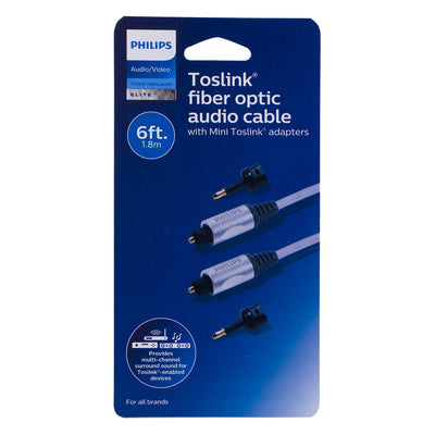 Philips Elite 6 ft. Toslink Cable, Silver
