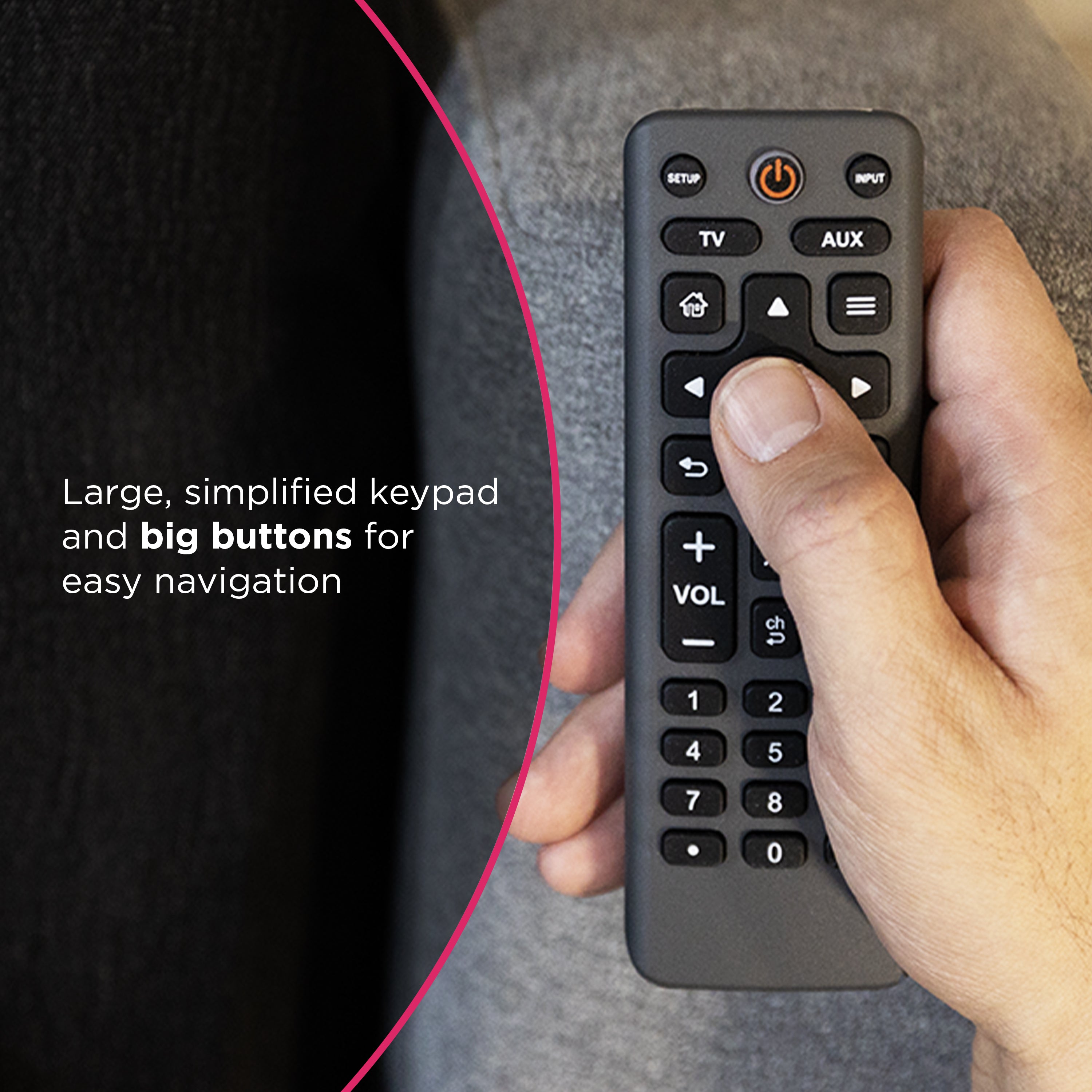 GE 2-Device Universal Remote Control, Charcoal