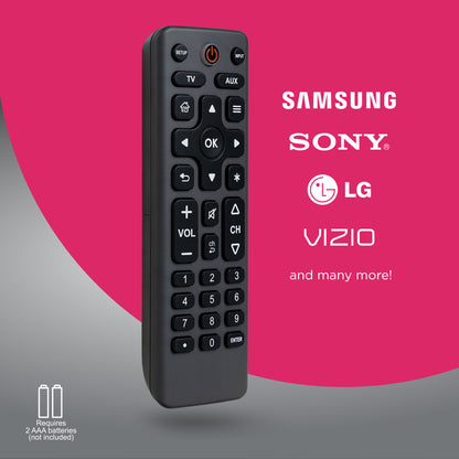 GE 2-Device Universal Remote Control, Charcoal