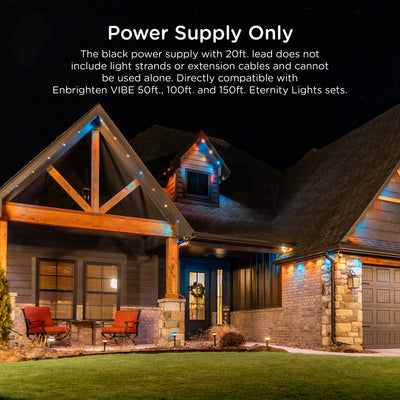 Enbrighten Eternity Eave Light Power Supply With Repeater, Black
