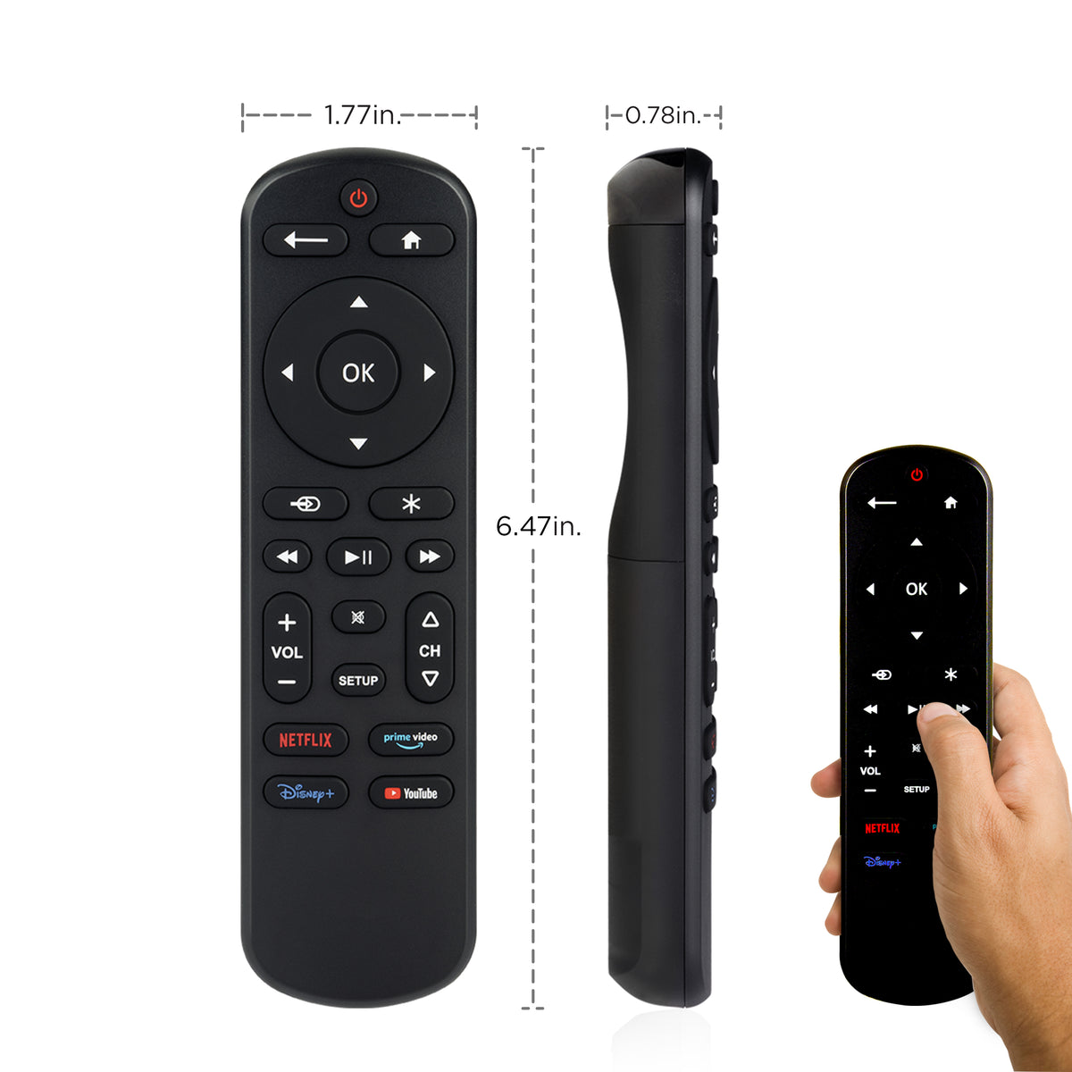 UltraPro OneTouch Streaming Replacement Remote for Smart TVs, Backlit ...