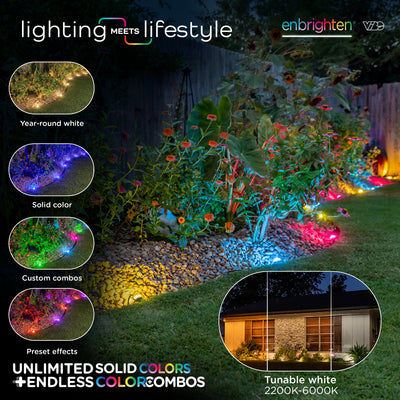 Enbrighten WiFi VIBE LED Eternity Landscape Lights, 12 Lights, 50ft.