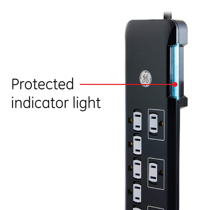 GE  8-Outlet 2-USB 4ft. Surge Protector, Black