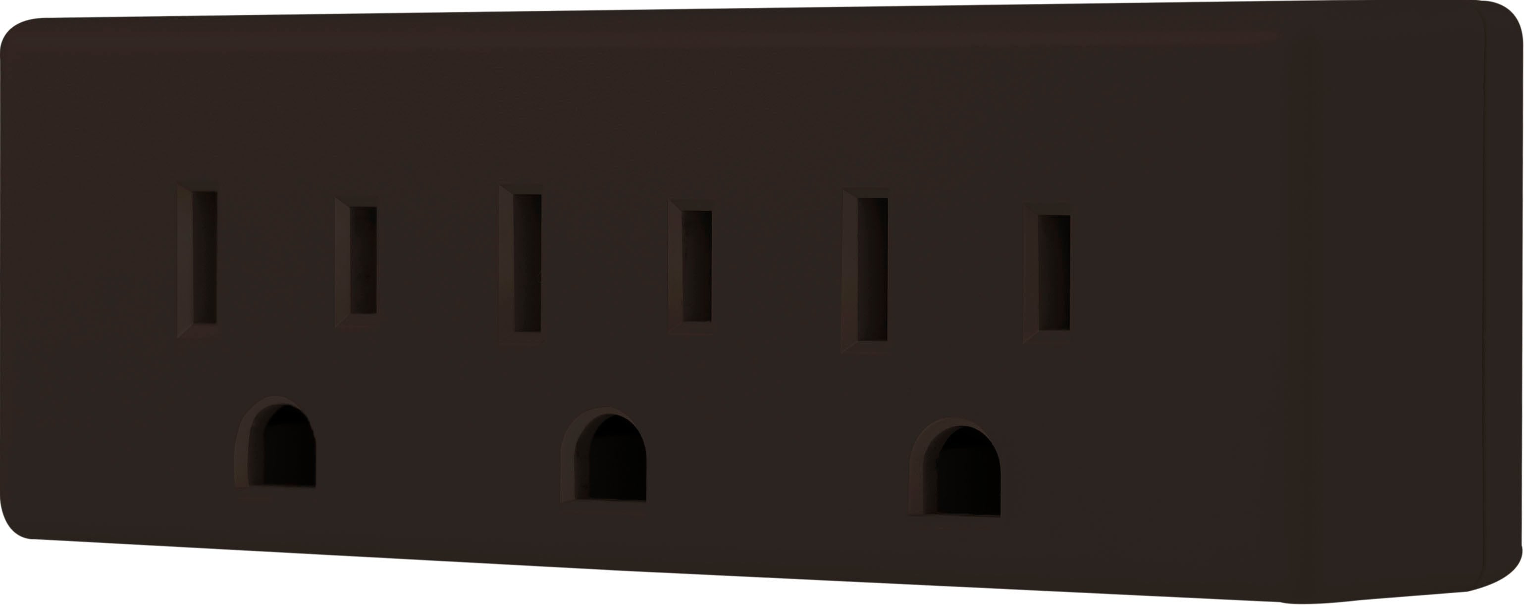 GE 3-Outlet Wall Tap, Brown