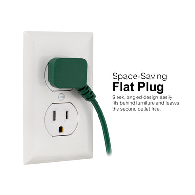 GE-branded UltraPro 3-Outlet Polarized Extension Cord, 15ft., Indoor, Green