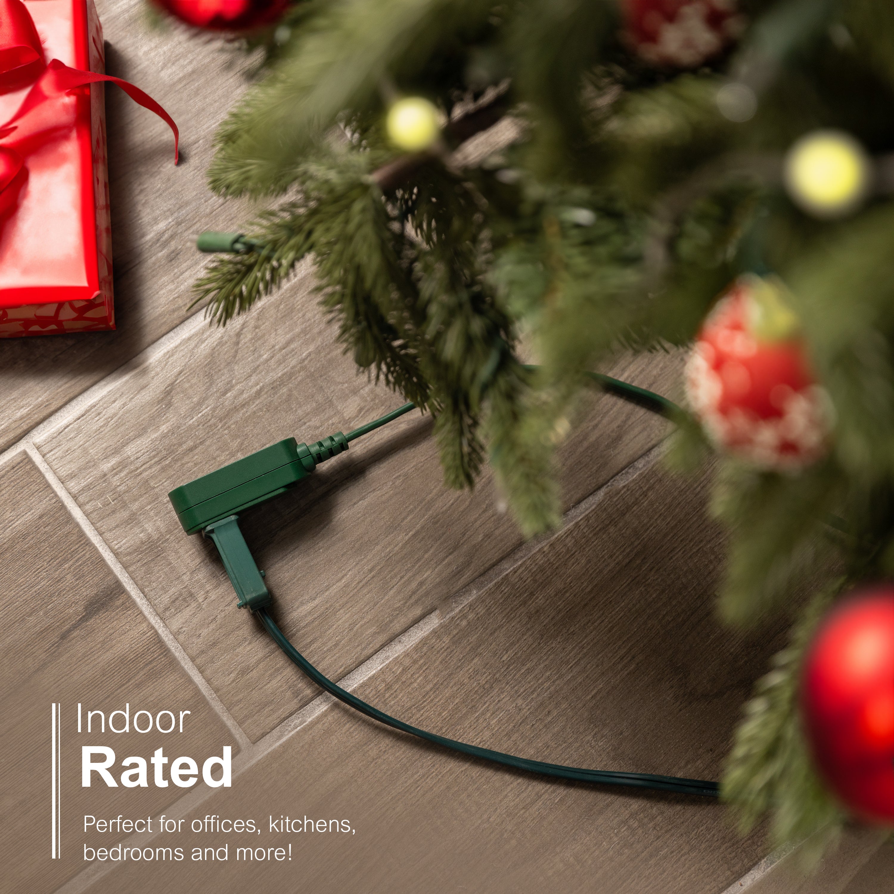 GE-branded UltraPro 3-Outlet Polarized Extension Cord, 15ft., Indoor, Green