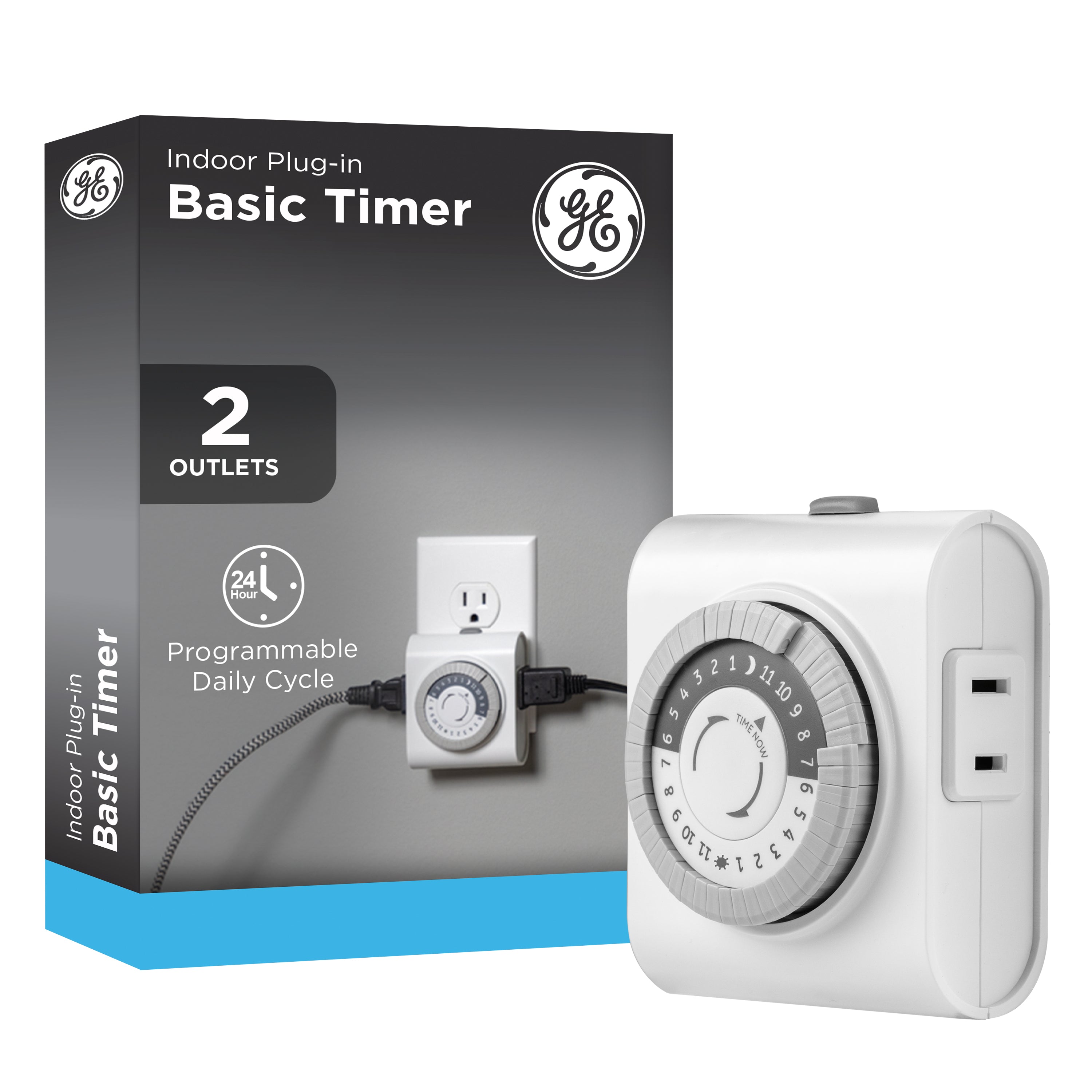 GE UltraPro 2-Outlet Plug-in Mechanical Timer – Jasco