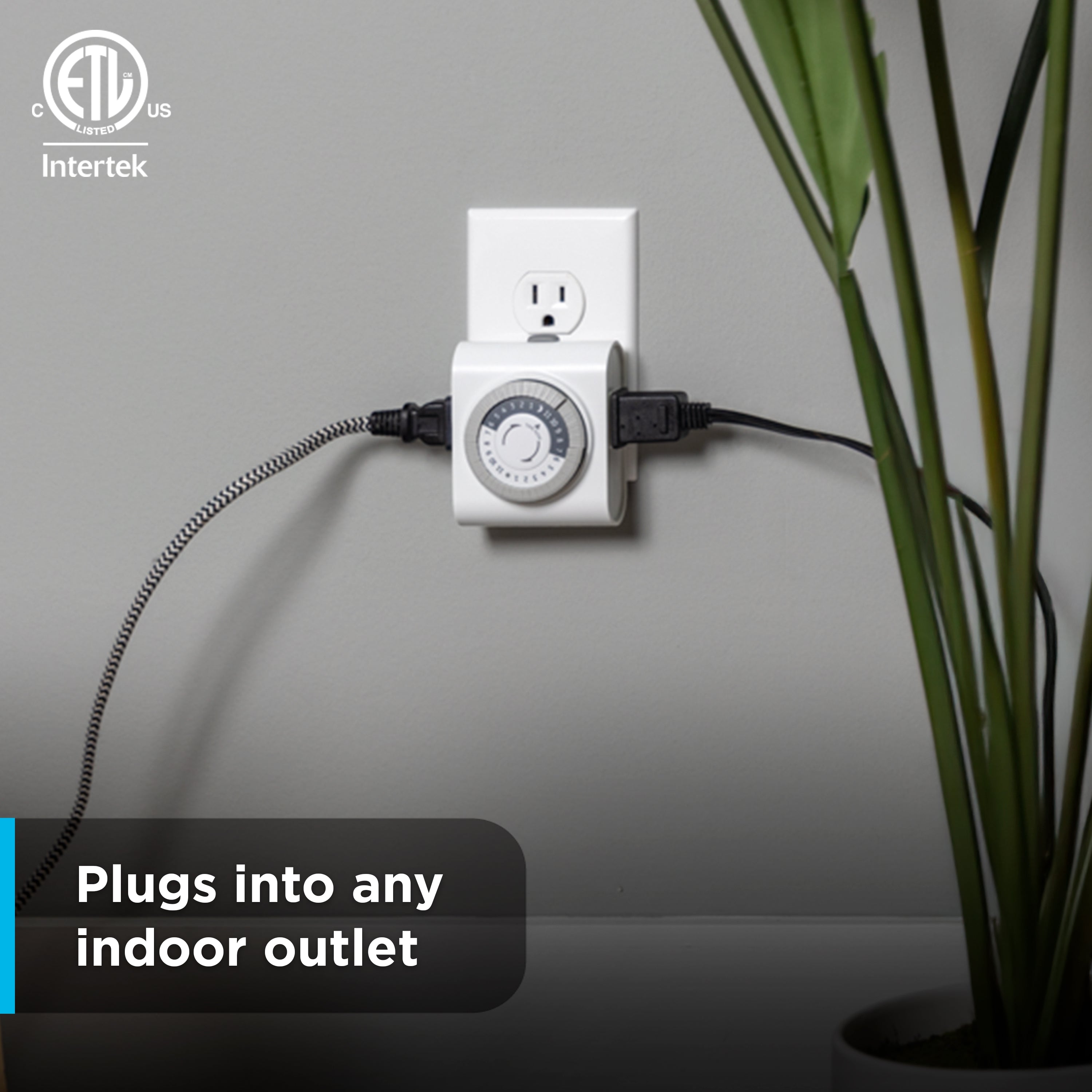 GE UltraPro 2-Outlet Plug-in Mechanical Timer