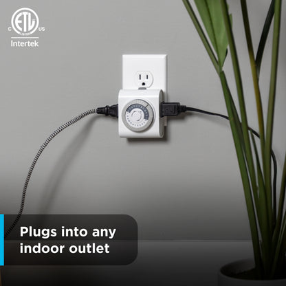 GE UltraPro 2-Outlet Plug-in Mechanical Timer