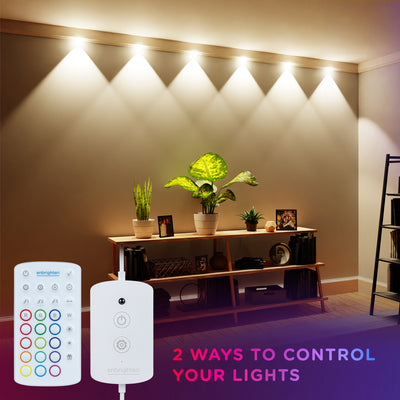 Enbrighten Indoor Accent Spectrum String Wall Lights, 8ft., 6LEDs, White