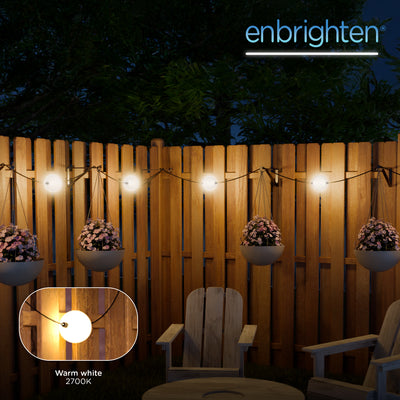 Enbrighten Warm White Globe String Lights 12 Bulbs, 44ft.