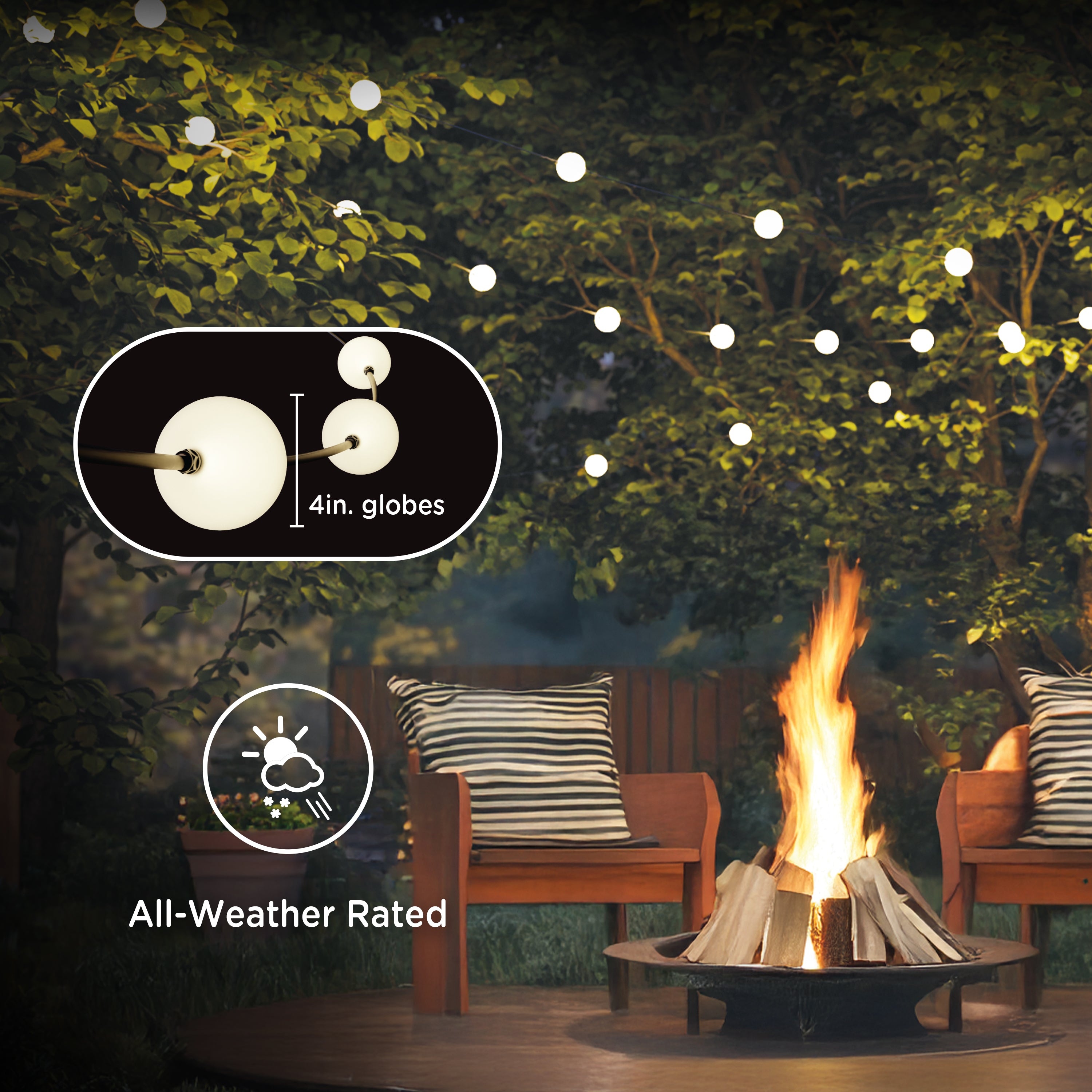 Enbrighten Globe String Lights 12 Bulbs, 44ft.